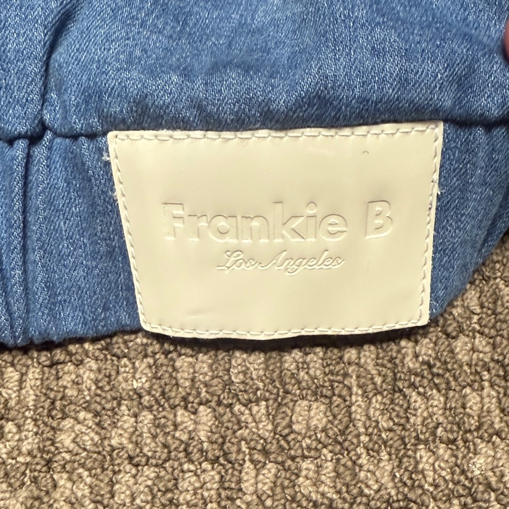 Color Block Denim Cropped Jacket Festival Concert Y2K Chic Frankie B Chloe - Picture 5 of 7